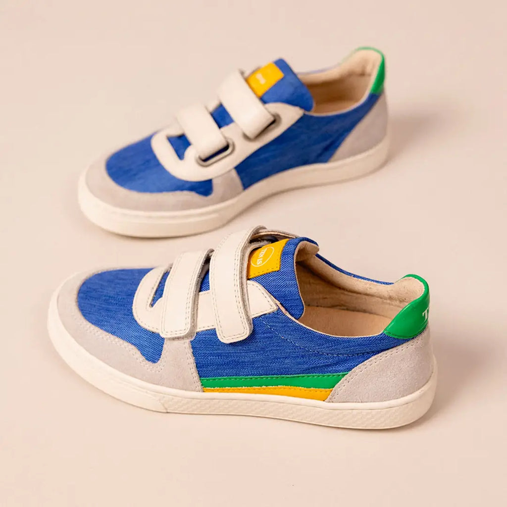 Ten B SK8 - Canvas -Velours - Melanged Blue -Off Wh