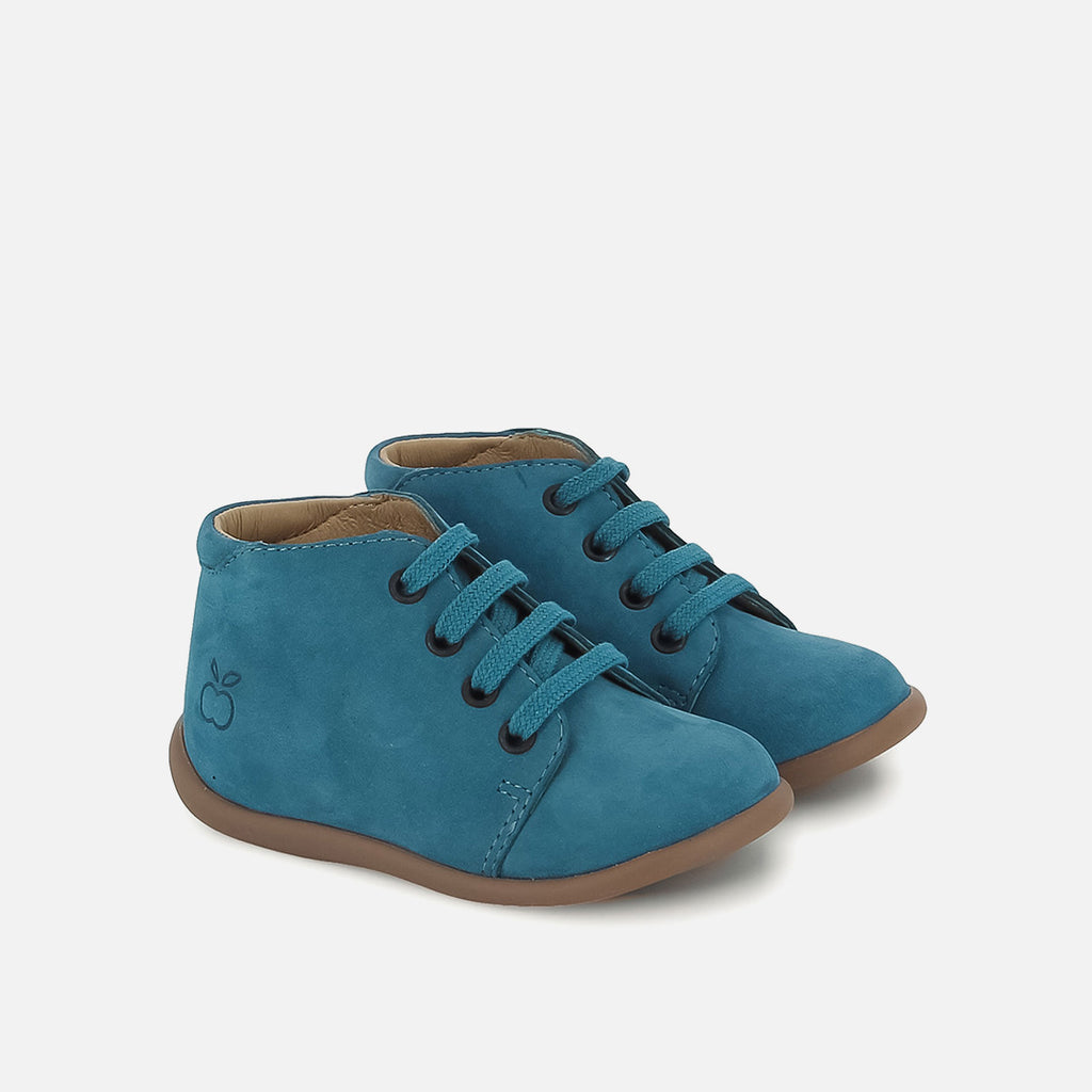 Stand-up blauwe nubuck bottine